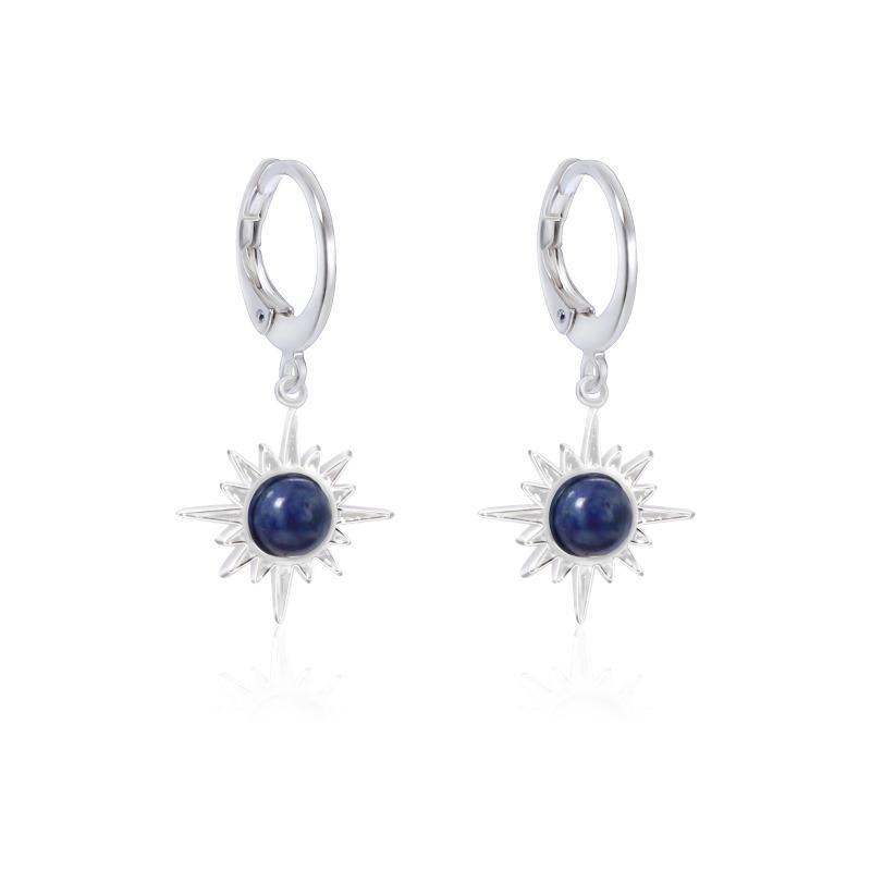 Серьги из нержавеющей стали Octa Star Earring Earbuds Fashionable Niche Полудрагоценные камни Серия из натуральных камней