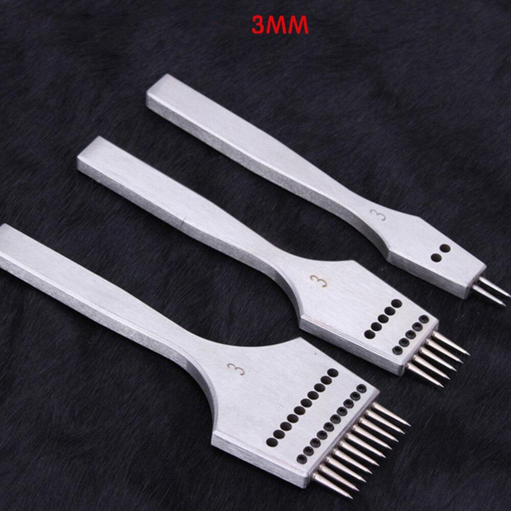 3 шт./компл. 3/3,38/3,85/4 мм кожаное ремесло с круглым отверстием, колющее железное долото, съемная головка для вышивания кожи, инструменты для перфорирования 2/4/6 зубов