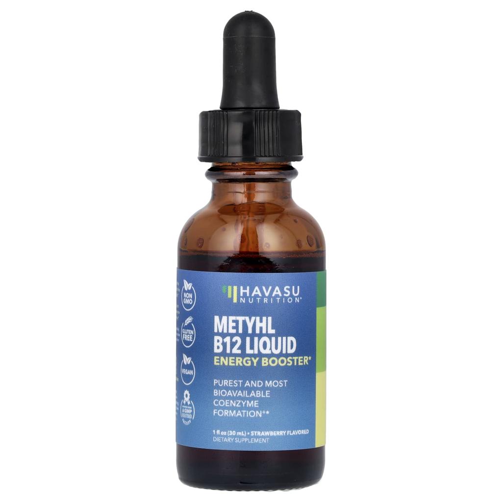 Methyl B12 Liquid, Strawberry Flavor, 30 mL (1 Fl Oz) (720 Mcg Per Serving)