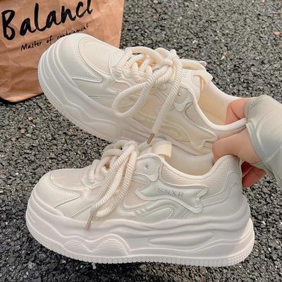 Маленькие белые туфли на толстой подошве, увеличивающие рост, женская летняя обувь, кеды, женская спортивная и повседневная обувь