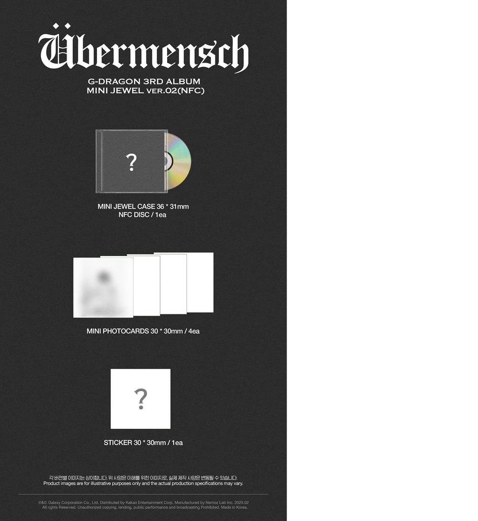G-DRAGON (BIGBANG) [Ubermensch] 3rd Album (MINI JEWEL NFC VER.)