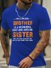 Мужская футболка "BROTHER SISTER", футболка с круглым вырезом, повседневная одежда, весна и лето