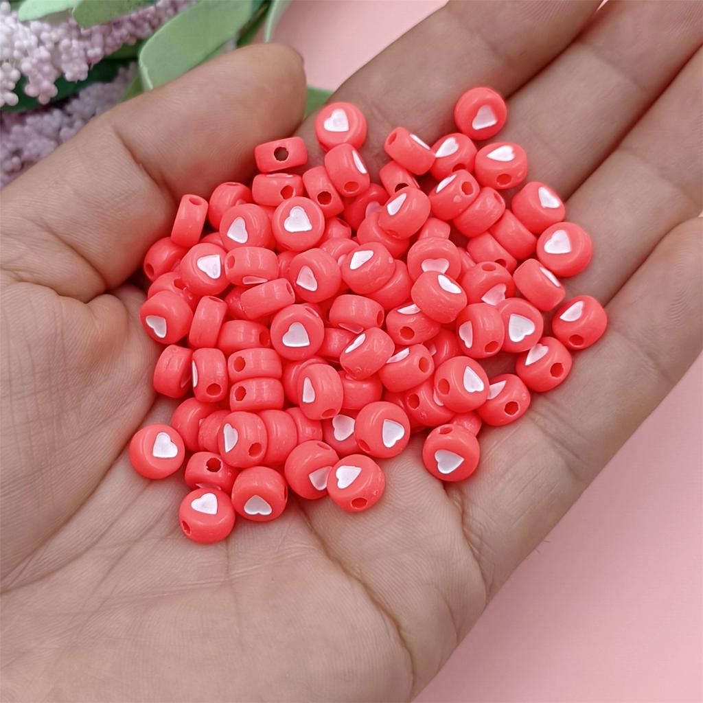 300 шт. в форме сердца ярких цветов, фурнитура для изготовления ювелирных изделий, 7 мм, модные свободные акриловые бусины «сделай сам», 300 шт.