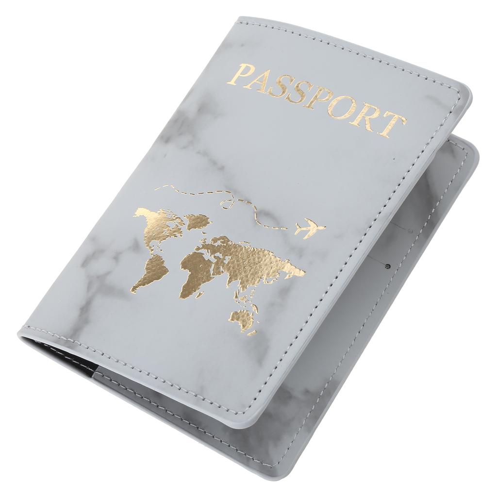 PU Leather Passport Case Holder Travel Credit Card Protector Lover Couple Wedding Gift for Women Men