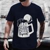 Men's T-shirts Eat Sleep Beer Repeat Funny Graphic Y2k Clothes Beer DAY Drinking Party Tops Plus Size Streetwear Short Sleeve