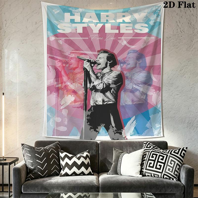 1PC Harry Styles Wall Hanging Printed Fabric Blanket Decorative Tapestries for Bedroom Living Room Home Decor
