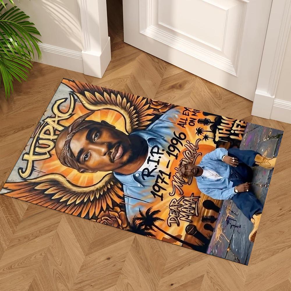 2pac Floor Mat Suitable for Playrooms Entryway Dining Room Balcony Anti-slip Rug Anime Office Decor Perfect Gift for Friends & Family