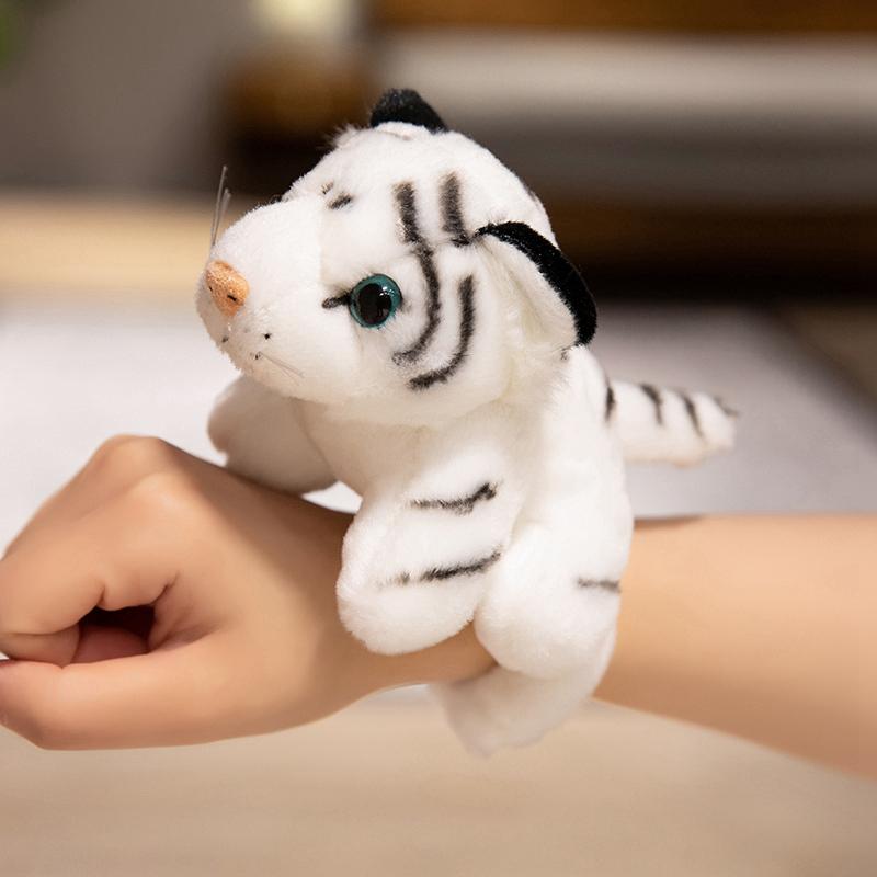 Stuffed Animal Panda Giraffe Leopard Tiger Elephant Slap Bracelet for Kid Hand Ring Wristband Soft Plush Wrist Creative Toy Gift