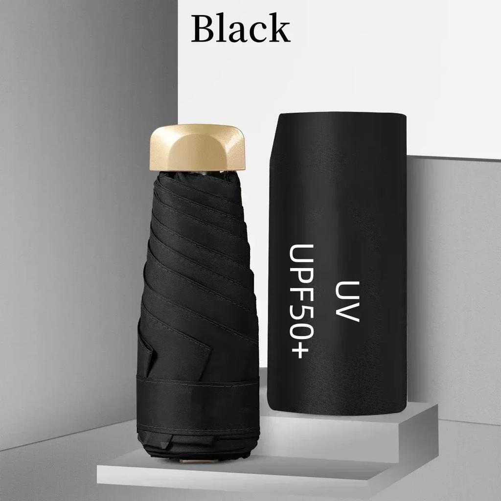 Umbrella Vinyl Folding Umbrella UV UPF50+ Mini Sun Umbrella Small Pocket Rain Travel Protection Sun Shade Pocket Parasol Capsule