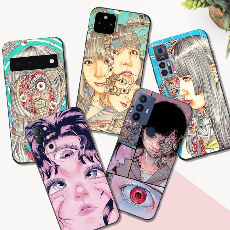 Black Tpu Case For Oneplus 8 Pro 8t 9 9R Nord 2 Ce N10 N100 N200 4G 5G  Shintaro Kago Horror Cartoon