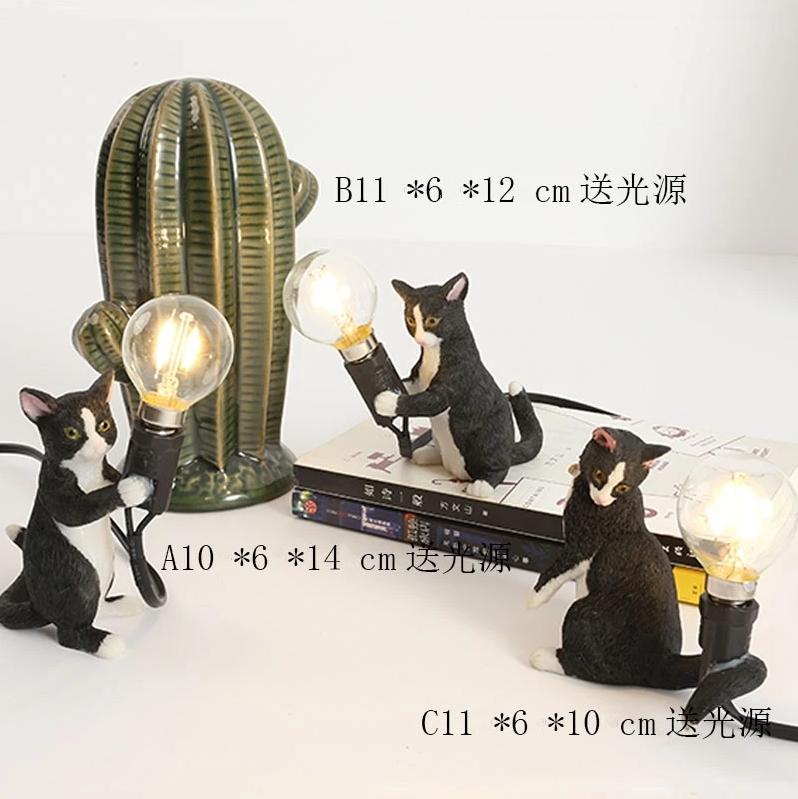 Animals Table Lamp Nordic Children's Bedroom Resin Cat Table Light  Bar Table Light Home Decor Night Light Lighting Fixtures