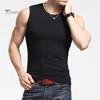 Puntos Men Solid Color Sleeveless Round Neck Vest Slim Fit Fitness Tank Top Undershirt