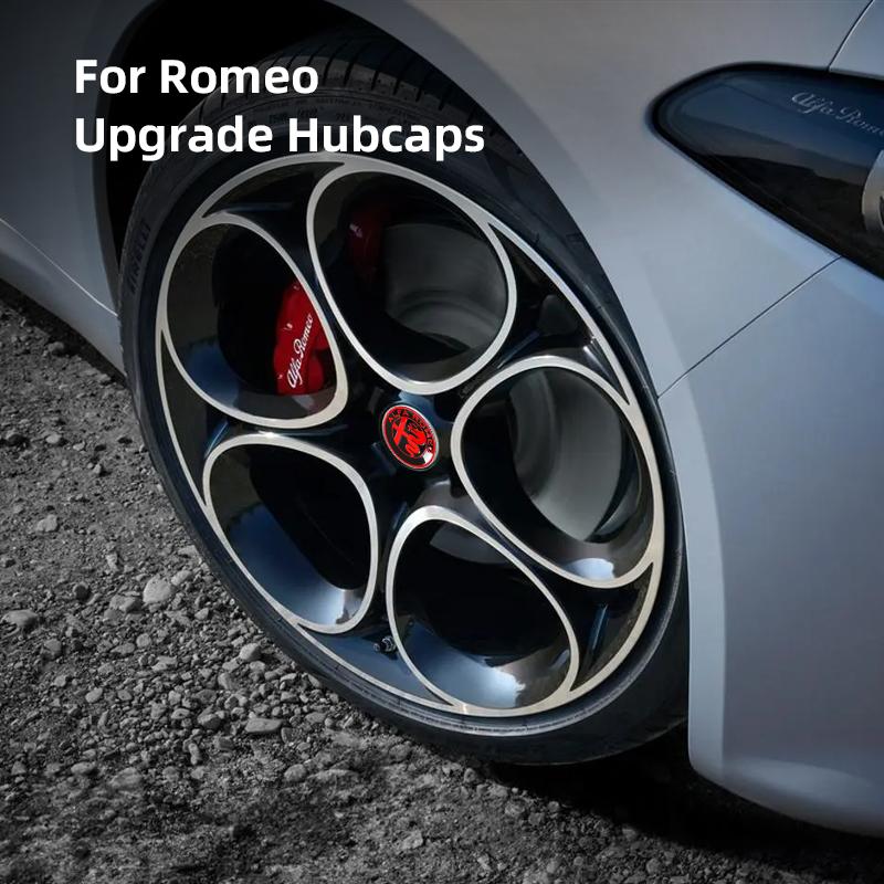 XGNST1 4pcs 60mm Wheel Center Cap Hub Cover Badge Emblem Sticker Car Accessories For Alfa Romeo 4C 159 166 Spider Giulia 156 147 8C GT
