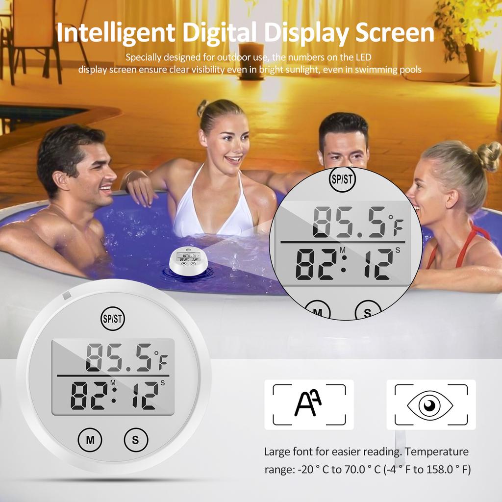 Floating Digital LCD Temperature Sensor Gauge Outdoor Pool Thermometer Waterproof Home LCD Display Swimming Pools Spa Hot Tubs