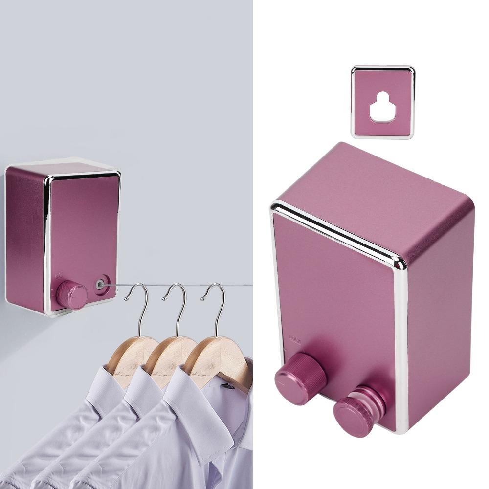 Adjustable Length Retractable Clothesline Pink Gold Clothes Drying Line Drying Rack Home Hotel
