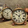 Ретро Будильник Европейские Бесшумные Будильники Бронзовый Цвет Римские Часы Креативные Настольные Часы Металл Домашний Декор Спальни