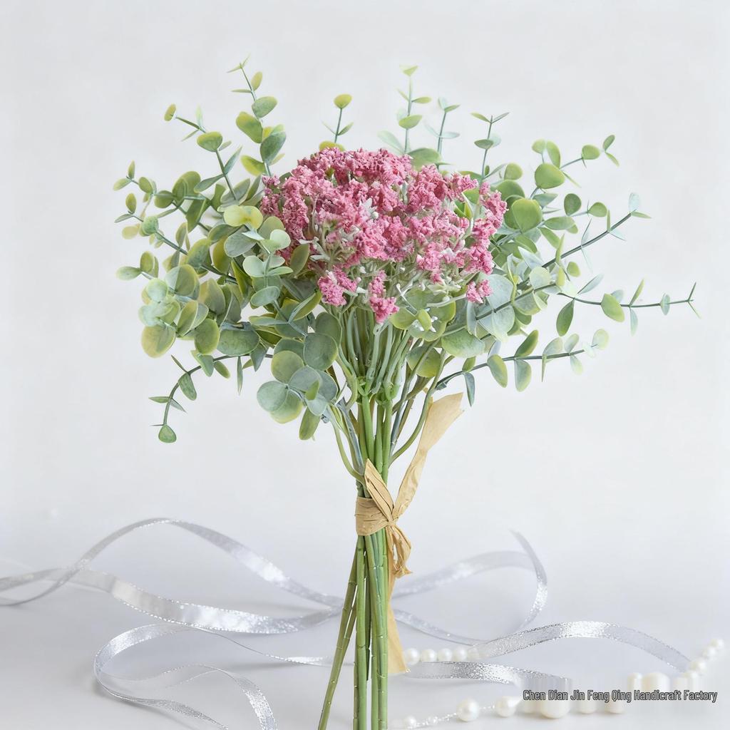 Искусственный букет из эвкалипта и гипсофилы для декора дома, свадьбы и ландшафта