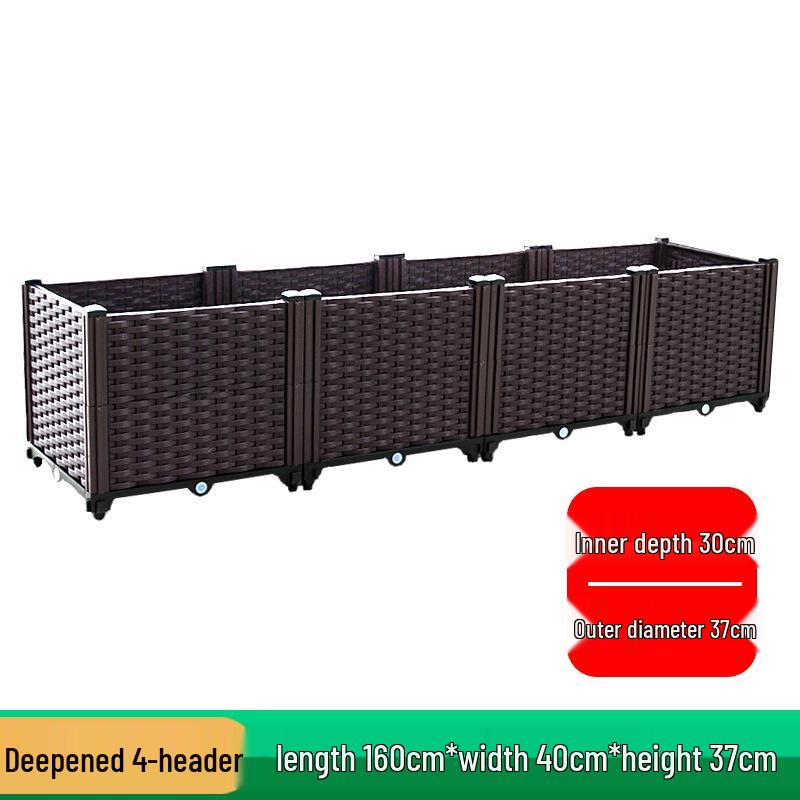 Extra-Large Thickened Raised Plastic Planter for Vegetables - Ideal for Family Rooftop or Balcony Gardening