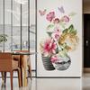 Винтажные 3D-видения ваза для цветов, наклейки на стену, домашний декор, японские съемные наклейки на стены для гостиной, спальни, крыльца, фон