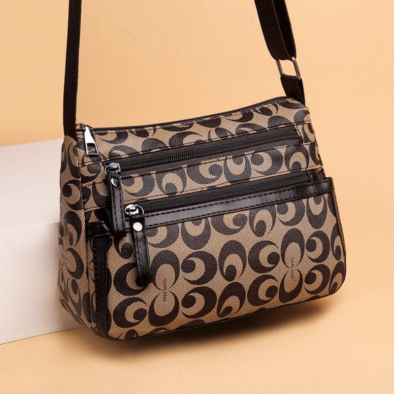 New Large Capacity Multi-layer Women's Crossbody Bag, Single Shoulder Fashion Trend Printed Bag Zero Wallet
