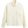Solid Color Lapel Loose Long Sleeve Shirt Men Shirts White 5344442-712