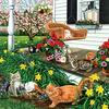 DIY 5D Full Diamond Painting Cross Stitch Garden Cat Diamond Embroidery Needlework