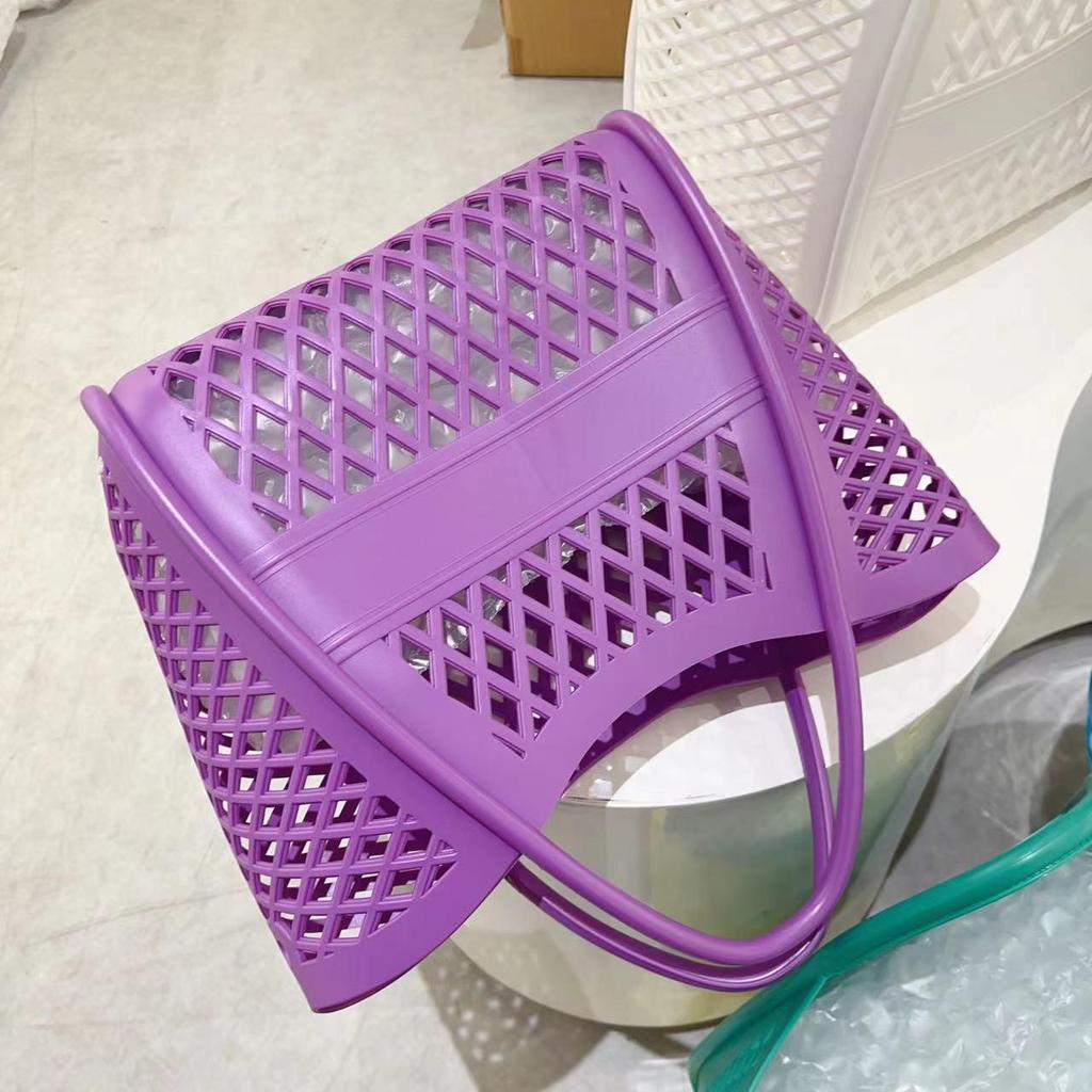 Сумочка из силиконового желе: Полая конструкция, многоцелевое использование: для покупок, пикников, пляжа, ванны и овощей.