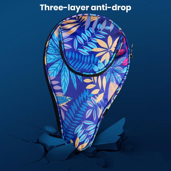 Сумка для настольной теннисной ракетки Изысканный узор Застежка-молния Защита от царапин Пыленепроницаемая с карманом Защитная сумка для пинг-понговой ракетки из ткани Оксфорд