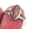 Кольцо из твердого серебра 925 пробы с натуральным медовым родохрозитом ручной работы, размер 8 S1y21
