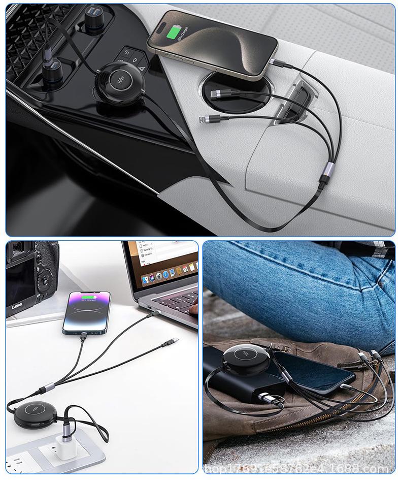 Multi-Purpose Magnetic Charging Watch with Retractable Mobile Phone Data Cable - Perfect for Creative Gifts