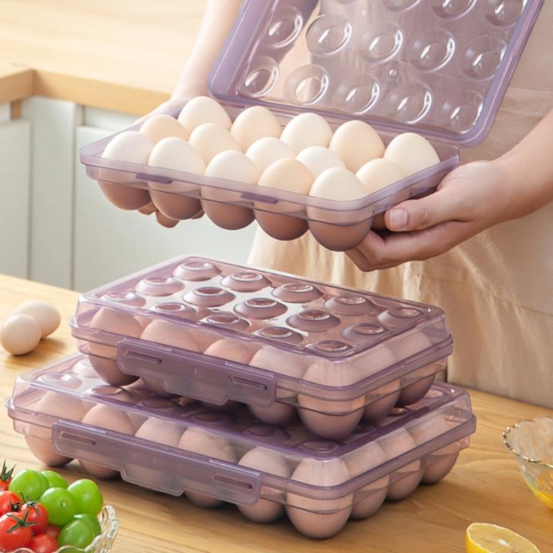 Прозрачный держатель для яиц для кухонного хранения Прозрачные пластиковые контейнеры-органайзеры с дизайном для легкой очистки Кухонная подставка для яиц