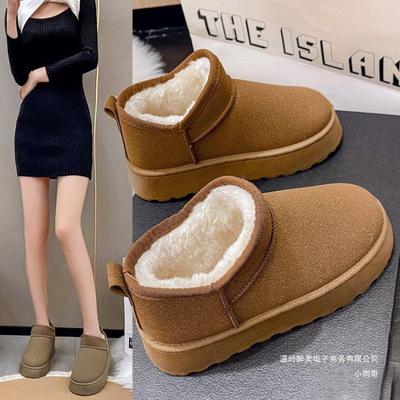 Европейские и американские внешнеторговые большого размера короткие трубы толстая подошва зимние ботинки женская верхняя одежда бархатные утолщенные термохлопковые ботинки