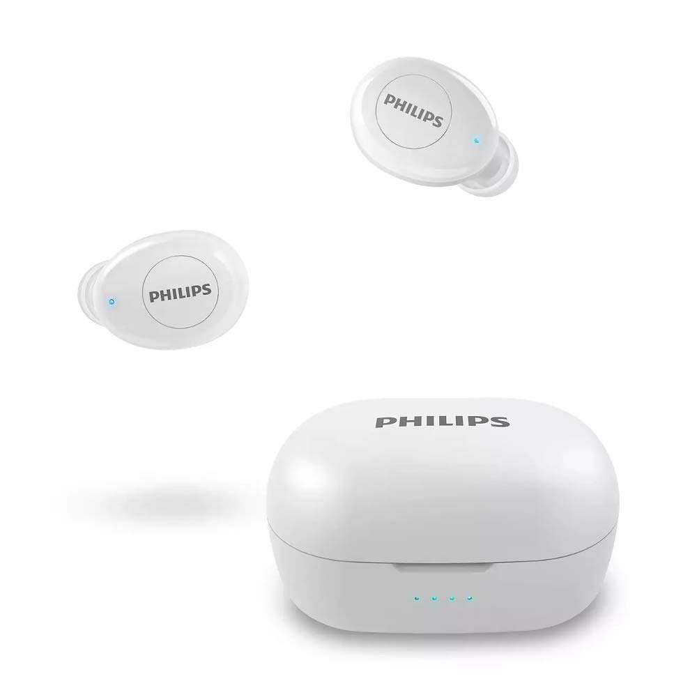 Philips Fully Wireless Earphones TAT2205 Charging Case Included Microphone IPX4 Waterproof Fast Charging Bluetooth5.1 Built-in (White)