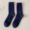 Solid Color Thick Fashion Trendy Middle Tube Hosiery Mink Velvet Man Socks Korean Style Socks