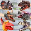 Dinosaur Hand Puppet Gloves: Soft Rubber Triceratops & T-Rex Animal Model Toy for Kids