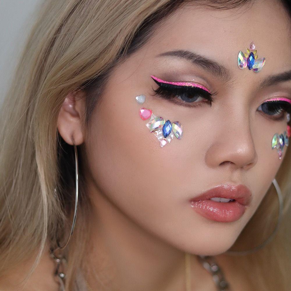 Face Jewels Face Body Colored Rhinestone Face Tattoo Stickers Nail Art Charms Temporary Tattoo