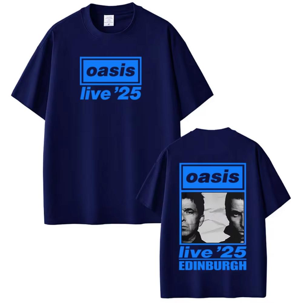 Британская Рок-Группа OASIS Live 26 Тур Принты Футболки Мужские Женские Хип-Хоп Футболка Летние Повседневные Свободные Хлопковые Футболки Подарки для Фанатов Топы