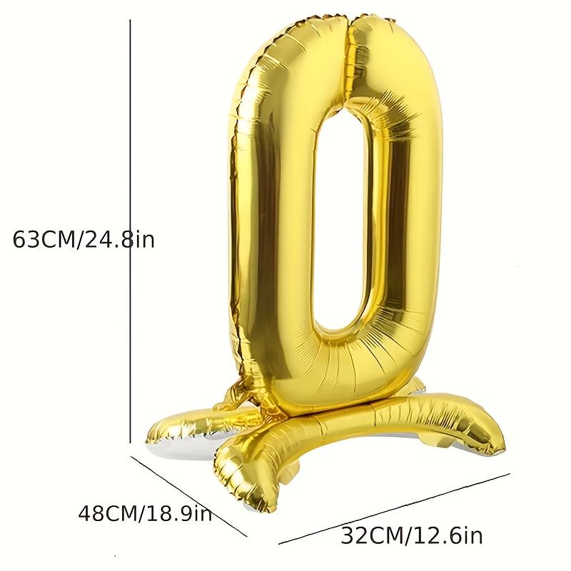 32" Golden Stand-Up Foil Number Balloons 0-9 Shiny Metallic Finish, Perfect for Birthdays, Anniversaries Party & Room Decor, Birthday Balloons