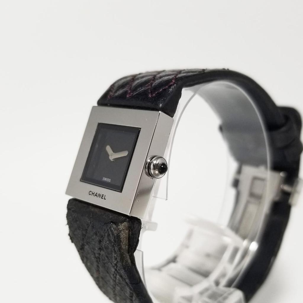 Использованная батарея заменена CHANEL Часы Chanel Matelasse H0116 черный циферблат
