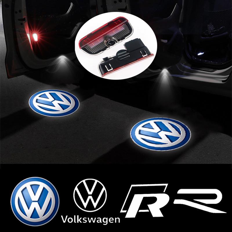 WHAQY1 For VW Volkswagen Passat CC Lamando Touran Touareg Tiguan Eos Golf Car Door Logo Courtesy Lamp Laser Projector HD Welcome Light
