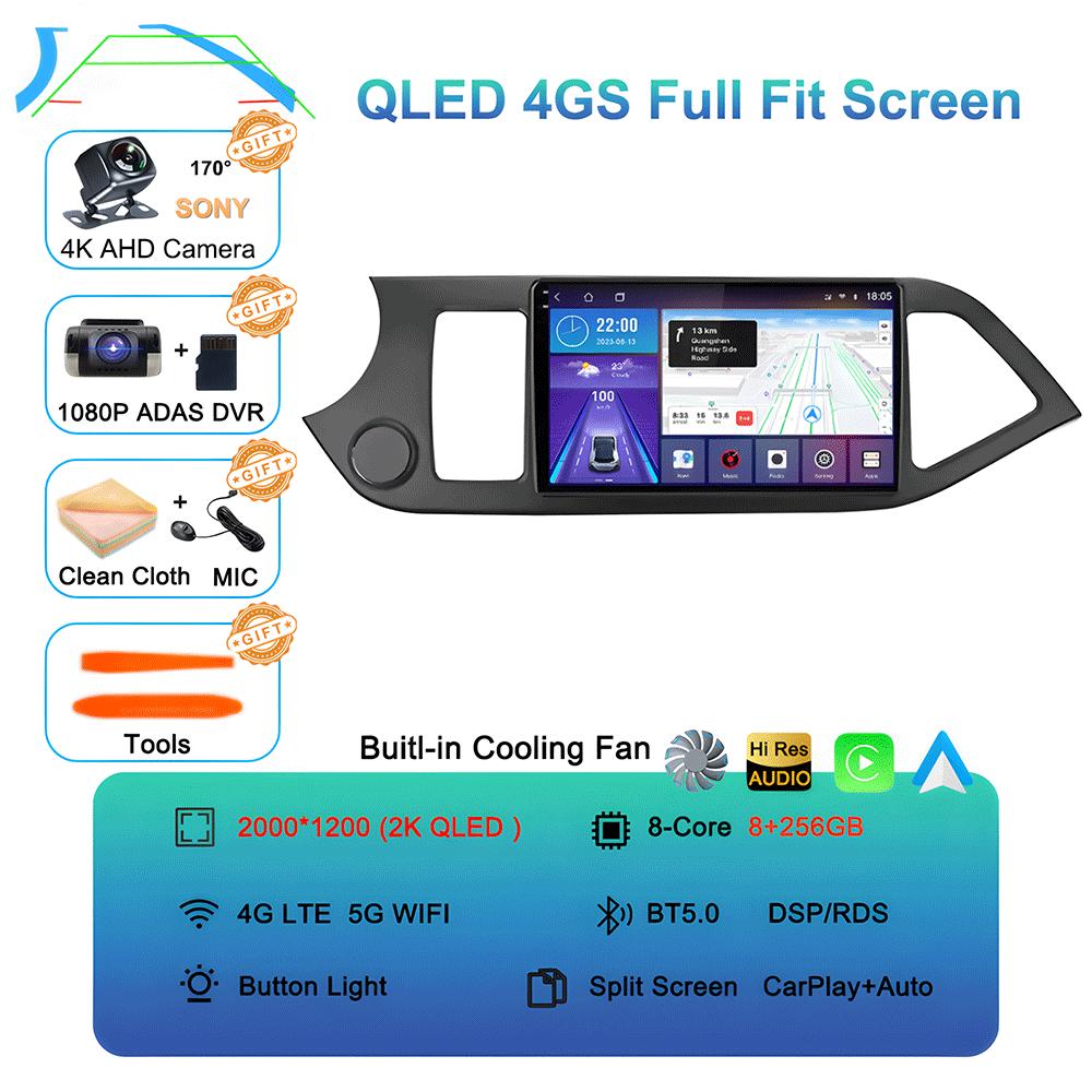 Android 14 Carplay Car Radio Multimidia Video Player For KIA PICANTO Morning 2011 - 2017 Navigation GPS IPS Head Unit NO 2din