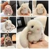 Furry Doll Bunny Stuffed Keyring Pompom Plush Bunny Pendant Rabbit Fur Keychain Women Girls