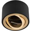 Surface-Mounted Halogen Spot Luminaire, Movable, Amat-S Insert, Round, Black-Gold