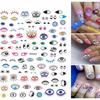 Evil Eye Design Nail Art Stickers,Self Adhesive,Multi-Color Decals for Nail Art Decoration,Nail Art Supplies for Women and Girls