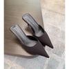 Ladies Big Brand Luxury Fashion Solid Color Sandals Summer New Pointed Stiletto Banquet Comfortable Ladies Slippers