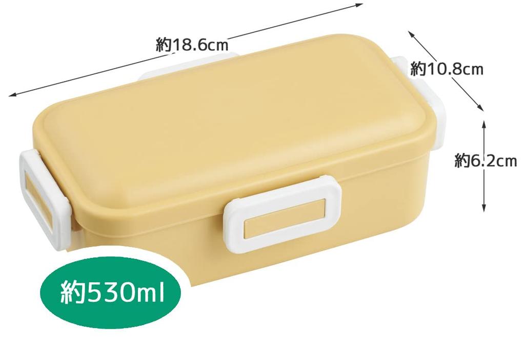 Skater Антибактериальный ланч-бокс бенто с куполообразной крышкой, 530 мл, желтый, Япония, PFLB6AG-A