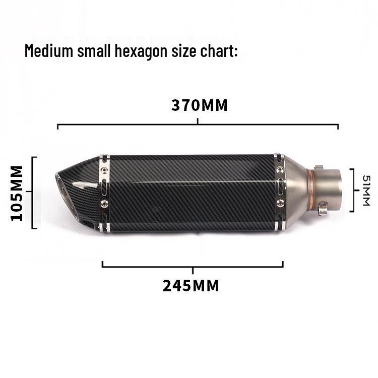 Huanglong Motorcycle Carbon Hex Exhaust for 600NINJA, 400CBR, 500R3, R25, GSX250