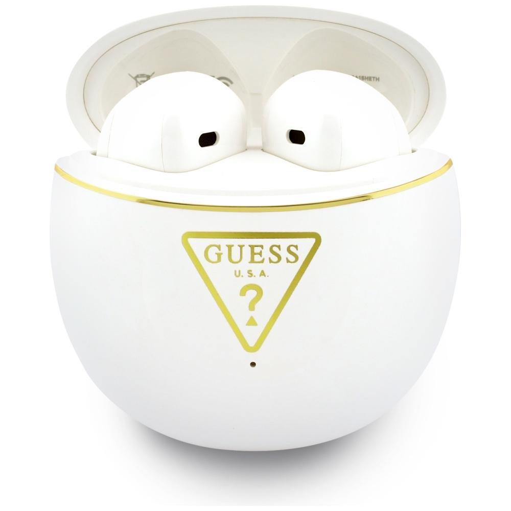 TWS Guess Gold Line Triangle headphones white