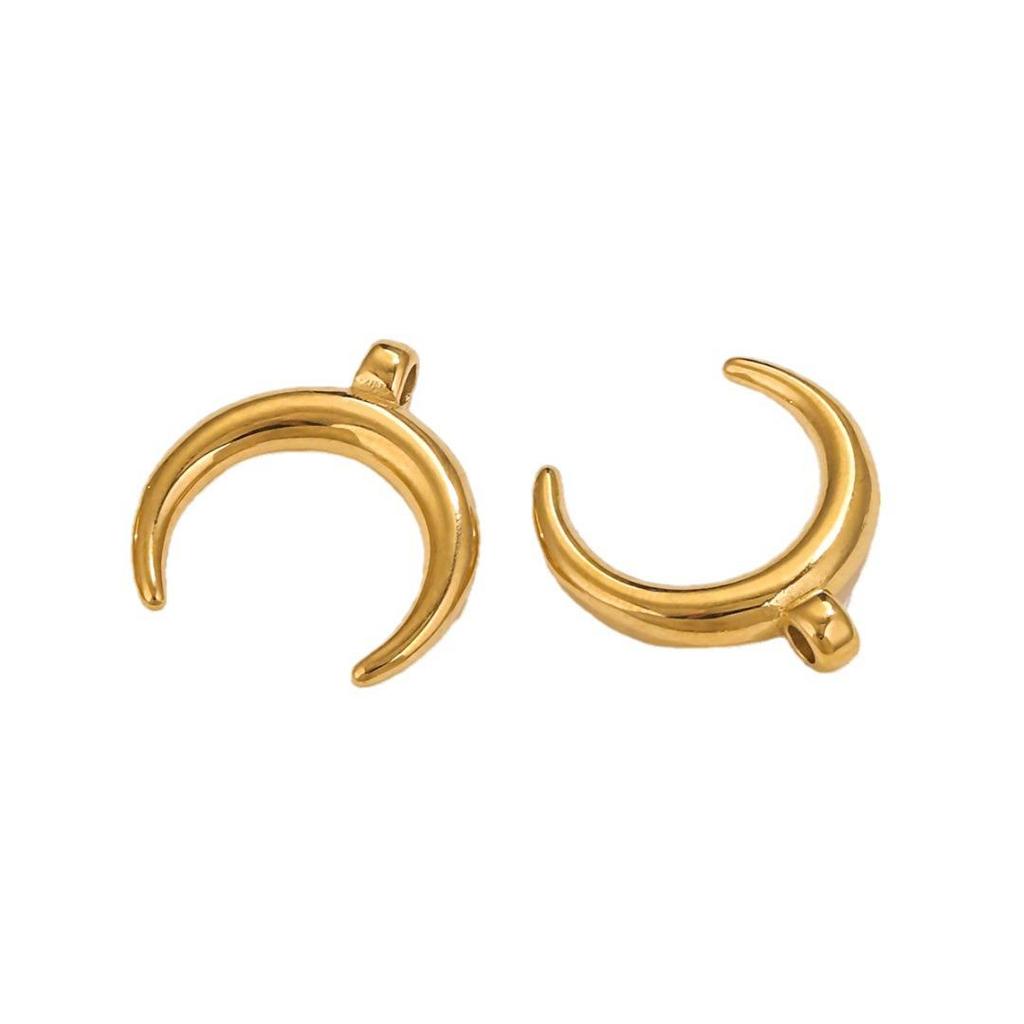 Золотая полированная нержавеющая сталь, кулон-полумесяц - Не тускнеющий титановый полумесяц, аксессуар для DIY ювелирных изделий