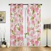 Pink Peach Blossom Flower Curtains for Bedroom Living Room Drapes Kitchen Children's Room Window Curtain Modern Home Decor